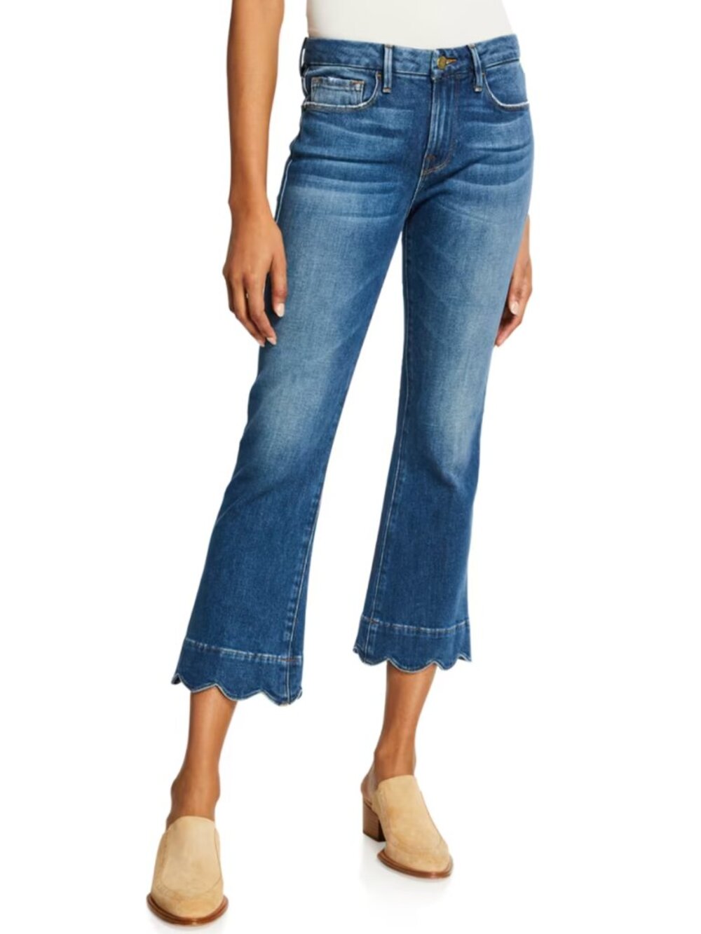 New Frame Le Crop Mini Boot Cut Scallop Jeans 26